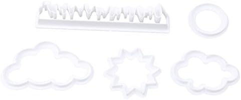 Timetries 5PCS Grassland Clouds Sun Fondant Mould Cookie Cutter Stamp Plastic Mold Cake Decor Cake Modeling Tools