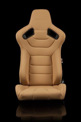 BRAUM BRR1-BGBW Elite Series Beige Sport Reclining Seats44; Black &amp; Tan