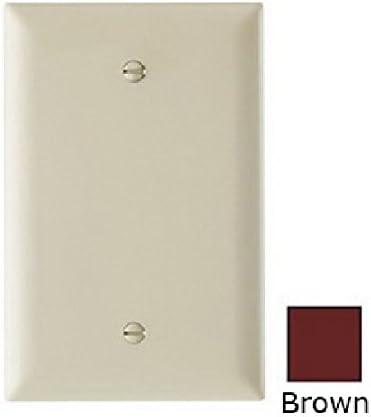 P &amp; S TPJ13 1-Gang Blank Plate, Jumbo, Box Mounted, Nylon, Brown