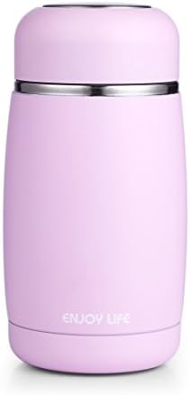 HOLD U FUN 250ml Cute Stainless Steel Vacuum Flask,Mini Insulated Water Bottle,Travel Coffee Mug Thermos For Kids&amp;Girls,Leak Proof Tumbler (Purple)
