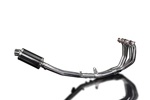 Delkevic Full 4-1 Exhaust compatible with Honda CBR600F4i DS70 9" Carbon Oval Muffler 01-06 - Thumbnail 3