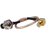 DHT Electronics RF coaxial coax cable assembly BNC female to MCX male right angle 6''