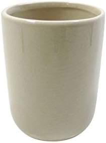 LUXURY MODERN EGGSHELL PORCELAIN BATHROOM TOOTHBRUSH TUMBLER POT CUP BEIGE