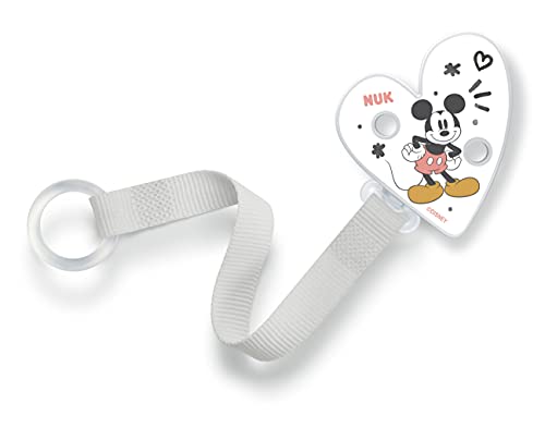 NUK Soother Band & Soother Clip | For All Soothers | Resilient and Shatter-Proof | Disney Mickey Mouse