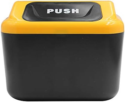 shunyang Car Rubbish Bin Mini Auto Car Vehicle Car Trash Can Bin Auto Dustbin Vehicle Trash Bin Garbage Can(Yellow)