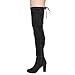 Beston DE01 Women's Block Heel Drawstring Over The Knee Thigh High Stretchy Boot