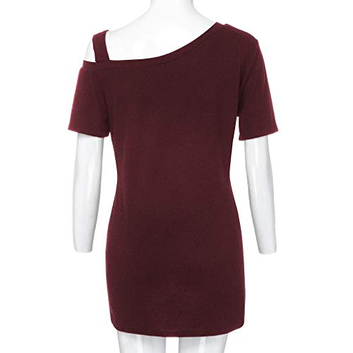 image for Dainzuy T-Shirts for Women,Sexy Slim Fit Cold Shoulder Sleeve Stretchy