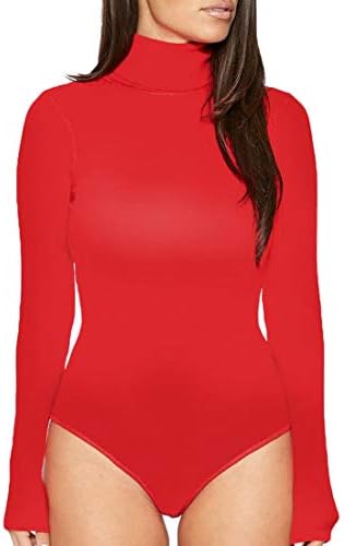 Rrive Women Bodysuit Fashion Leotard Turtleneck Catsuit Jumpsuits Romper