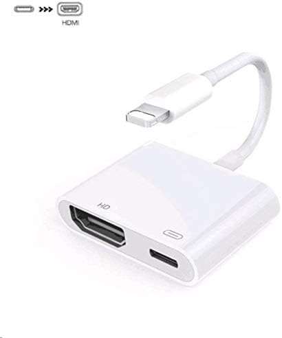 Lightening to HDMI, Lightening Digital AV Adapter 1080P, Lightening to HDMI Adapter Cable, Sync Screen HDMI Connector Compatible with Phone / Pad, i-O-S 11 and Before