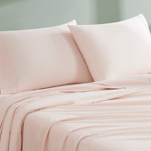 Linen Closet 100% Organic Cotton Pillow Cases standard Size Set of 2, Pale Pink…