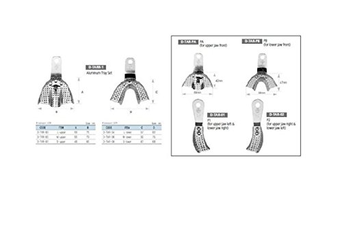 Osung TARZ10 Dental Impression Tray Set, Regular, Aluminum (Pack of 10)