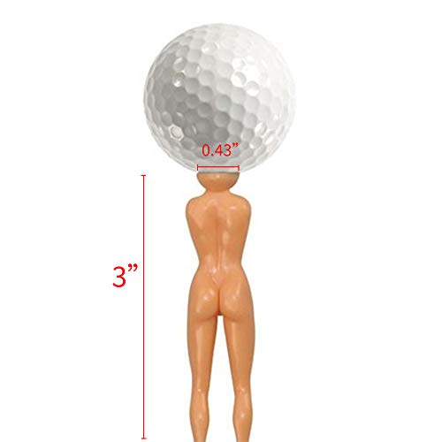 HAIYUE Golf Tees Girl Nude Woman Sexy Lady 3 Inch Plastic Golf Tees Bulk Fun Holder Divot Tools Home Golf Training Pack of 10