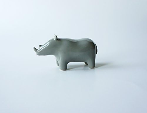 Handmade Ceramic Rhino Figurine