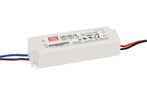 Mean Well LPV-20-12 90-264 VAC Input 20-watt 1.67-Amp USA LED Driver with 12 VDC Output