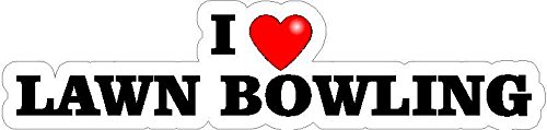 Any and All Graphics 9" Wide I Love Lawn Bowling Sports Fan Decal Sticker