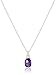 Jewelili Sterling Silver Amethyst Cushion with Created White Sapphire Earrings and Pendant Necklace Box Set, 18