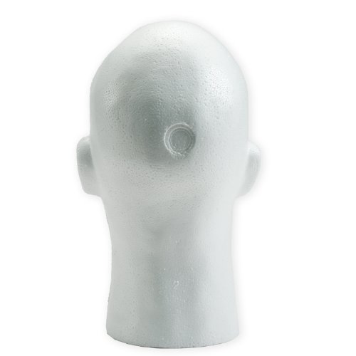 Male Mannequin White Styrofoam Head by foam head