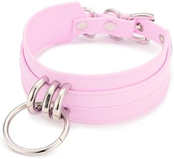 ROVEY Handmade Double Leather Straps O Ring Necklace Collar
