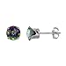 14K Gold Mystic Topaz Stud Earrings (1.80 cttw ; 6 MM Round Cut)