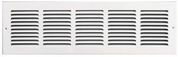 Registers, Grilles & Vents - Tru Aire 6 in. H x 24 in. W 1-Way Powder Coat White Steel Return Air Grille
