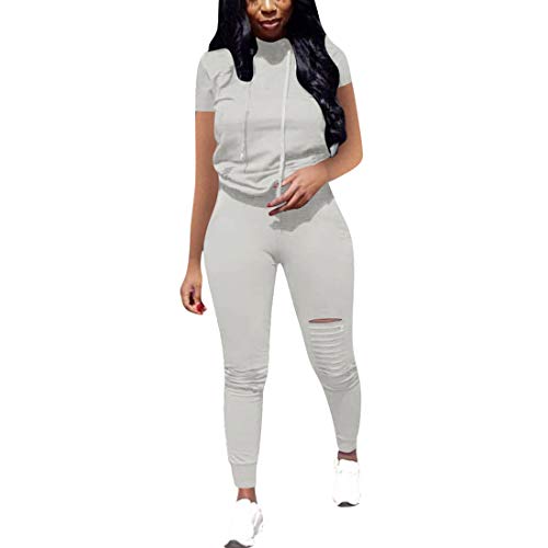Nimsruc Women 2 Piece Tracksuit Outfits Casual Sports Short Sleeve