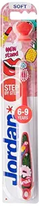 Jordan Children Kids Toothbrush Step 3 6-9 years Soft Free Travel Cap 1pc