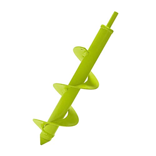 Auger Drill Bit 3.5" X 12" Non-Slip Flower Bulb Auger Rust - Post or Umbrella Hole Digger for Hex Drive Drill Garden Grass Plug Plant, Green - Thumbnail 7