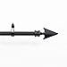 Deco Essential Adjustable Black Curtain Rods for Windows 66 to 120 Inch Extendable Drapery Rods with Flat Arrow Finials & Brackets Set, 3/4 Inch