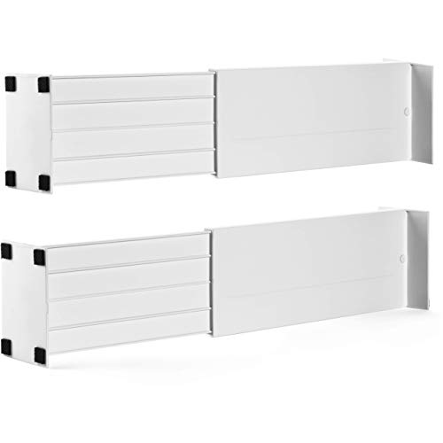 Dial Industries Adjustable Spring Loaded Drawer Dividers, Set of 2