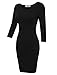 Tom's Ware Women's Classic Slim Fit 3/4 Sleeve Knit Dress TWCWD050N-BLACK-M