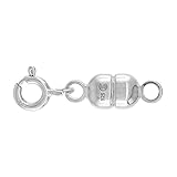 Sterling Silver 5 mm Magnetic Clasp Converter for Necklaces Italy, medium size