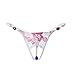 Open Crotch G String Panties for Women Sheer Lace Thong Embroidery Intimates Rhinestone Pendants Brief Sexy Underwear