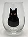 Circleware Black Cat Stemless Wine Glasses, Set of 2, Home & Kitchen Funny Party Entertainment Dining Glassware for Water, Beer, Juice, Ice Tea, Whiskey Bar Beverage Cup Gifts, 18.9 oz