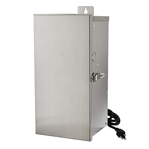 MarLG 300-Watt Low Voltage Multi-Tap (12V/13V/14V/15V) Stainless Steel Landscape Lighting Transformer, ETL-Listed, 3289-12V