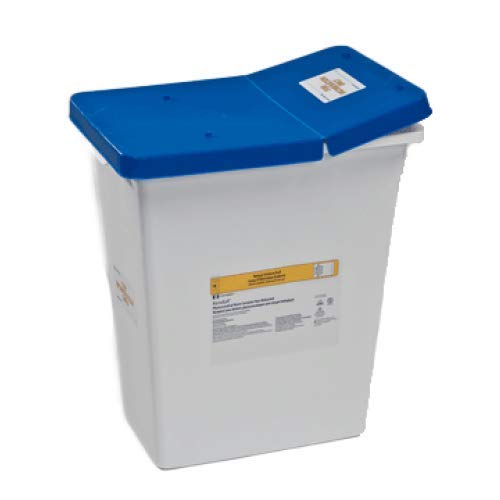 Covidien 8850 SharpSafety Pharmaceutical Waste Container, Gasketed Hinged Lid, 8 gal