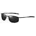 Rectangular Polarized Sunglasses for Men Superlight Metal Frame 100% UV Protection Shades