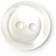 Crendon Plain Round 2 Hole Shirt Buttons White - per pack of 80