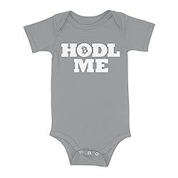 Luxxology HODL Me Baby Infant Bodysuit, Light Gray 6M