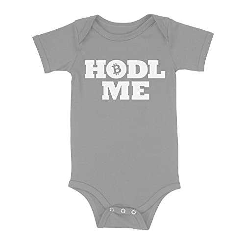 Luxxology HODL Me Baby Infant Bodysuit, Light Gray 6M