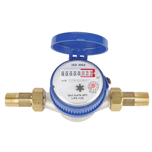 Cold Water Meter 15mm 1/2 inch Water Meter with Accessories for Garden & Home