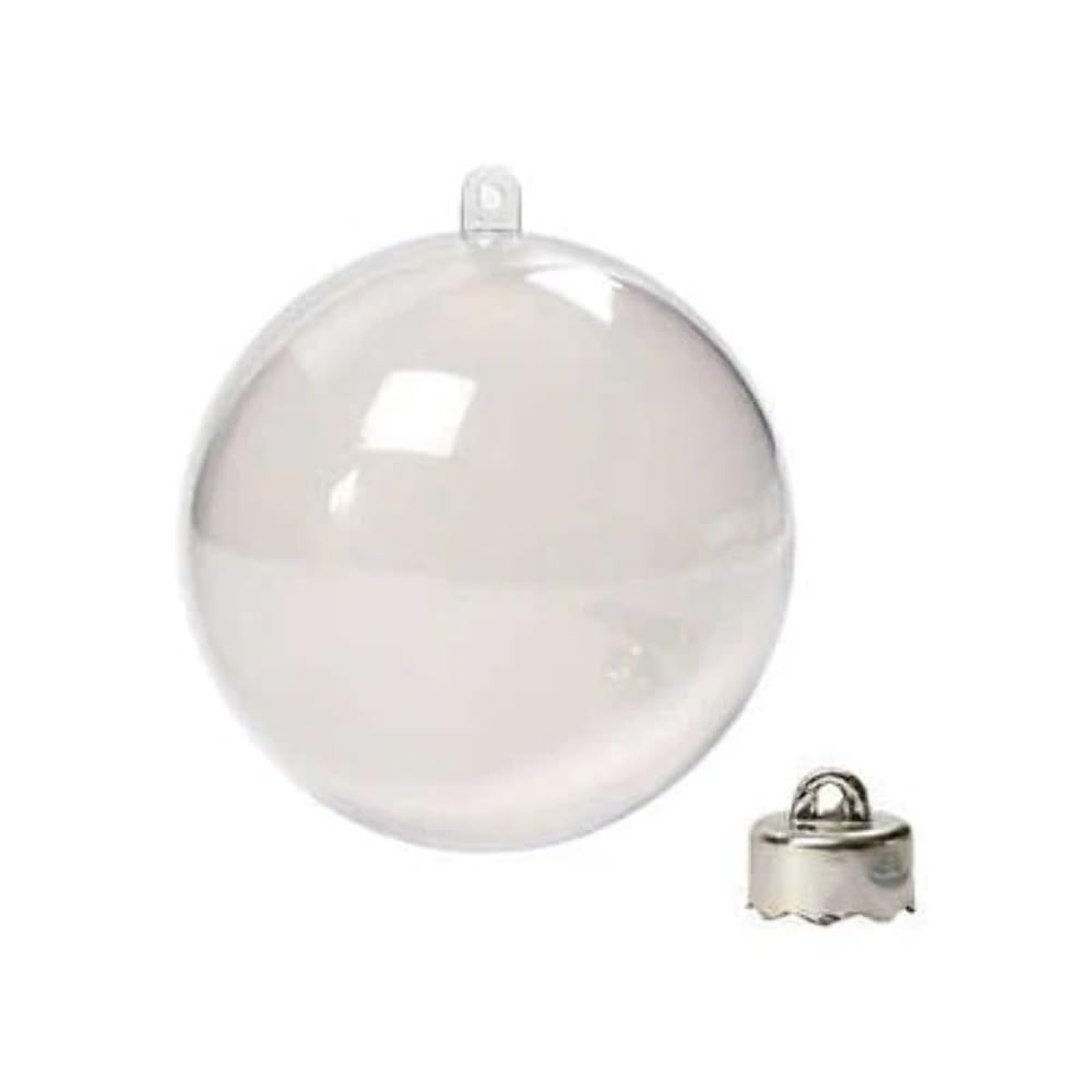 Creativ Company 52142 Christmas Bauble Ornament, Acrylic, Transparent, 8-Piece (s), 60 mm