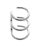 Silver-tone Stainless Steel Clip On Ear Cuff No Piercing