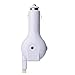 Tangle-free Lighting Retractable Cable Vehicle USB Car Charger for Apple iPhone X iPhone 8 iPhone 7 iPhone 6 Plus iPhone 5 5c 5s iPad Air 2 iPod Touch 6 5 (White)
