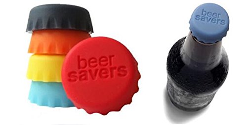 RIANZ Pack of 6 Silicone Lid Beer Saver Bottle Cap Stopper Reusable Silicone Beer Saver Bottle Cap Leak Free (Color May Vary)