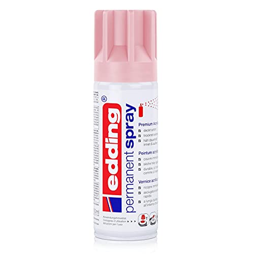 edding 5200 Permanent Spray - Pastel Rosa Mat - 200 ml - Acrylic Spray Paint for Painting and Decorating Glass, Metal, Wood, Ceramic, Plastic, Canvas