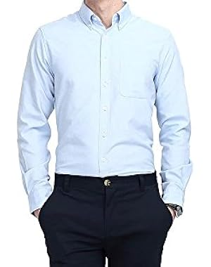 Men's Dress Shirts Business Casual Classic Formal Button Down Shirts