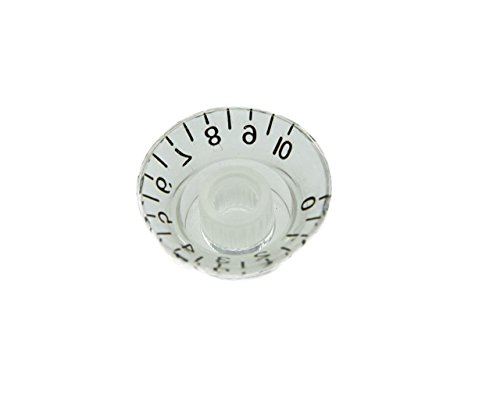 KAISH 4pcs Clear w/ Black Number LP Guitar Bell Knobs Transparent Top Hat Knobs for Les Paul