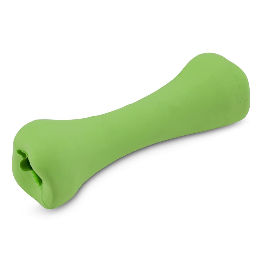 Beco Bone - Natural Rubber Hollow Chew Toy for Dogs - M - Green