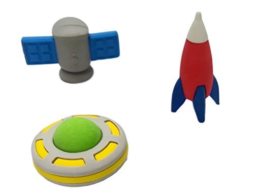 OHill Pack of 16 3D Outer Space Pencil Erasers Puzzle Erasers for Party Favors Supplies Classroom Treasure Box Prizes