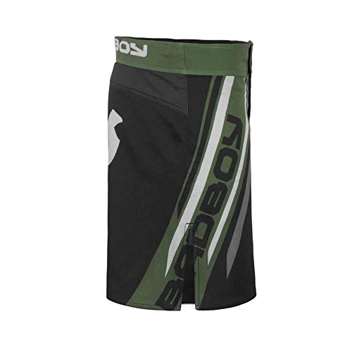 Bad Boy Pro Series Training Fight Shorts Bamboo Fabric Competition MMA Mixed Martial Arts Fitness Workout Black/Green - X-Small